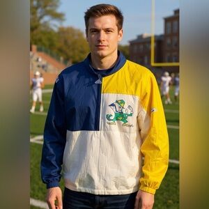 Vintage Apex Notre Dame Leprechaun Fighting Irish Windbreaker XXL